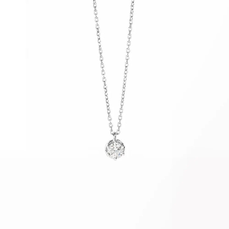 Collar con bisel Oro Blanco 14K y diamante 1.00 ct