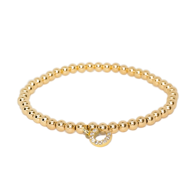 Pulsera de bolitas con inicial - Isa Maraf Jewelry