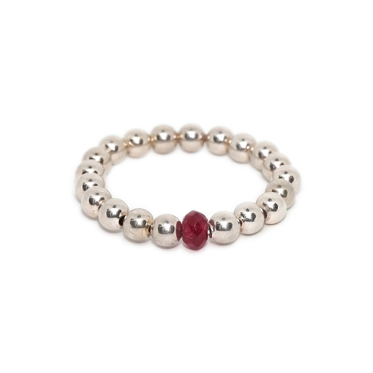 Bague à balle avec pierre de 3 mm