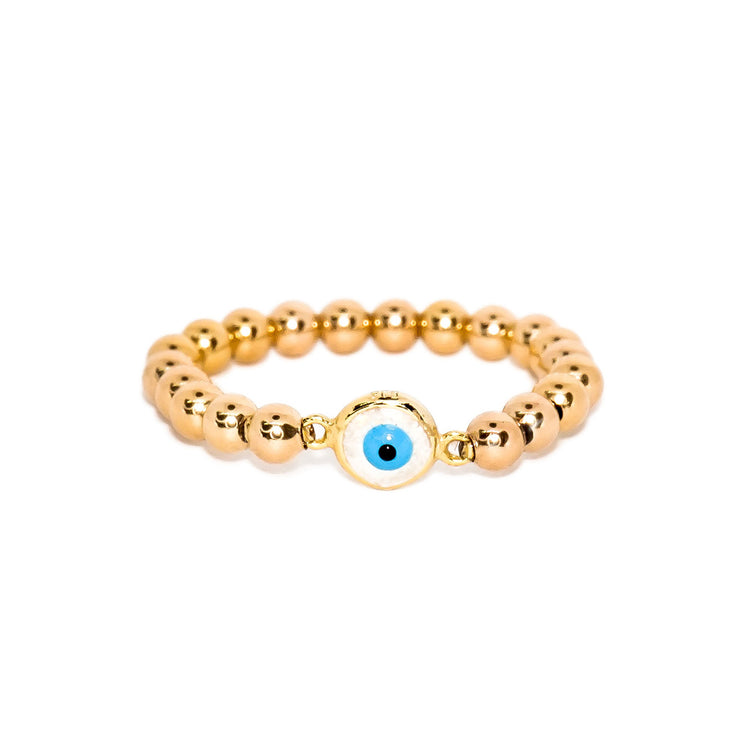 Anillo de bolitas con ojito