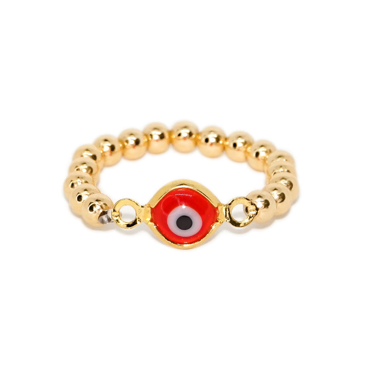 Anillo de bolitas con ojito