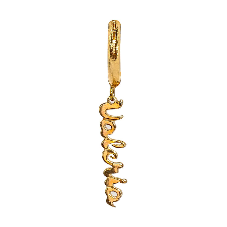 Arete Personalizable en letra cursivo