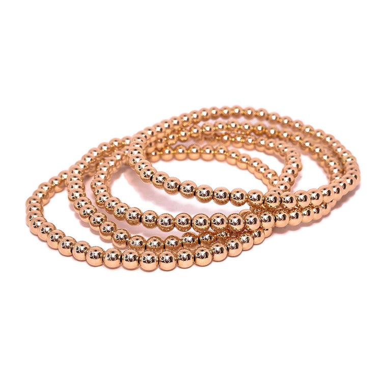 Set de 4 pulseras de 4mm