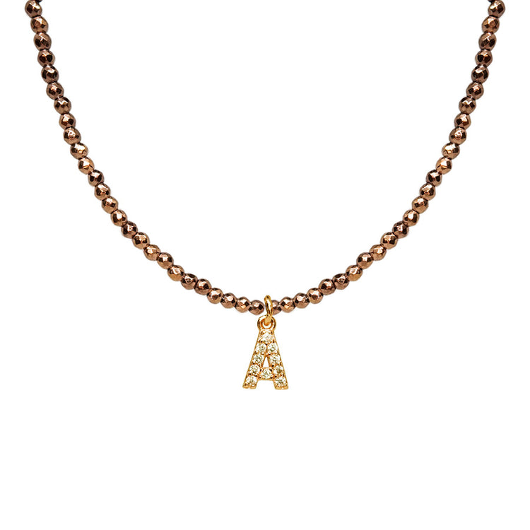 Collar Inicial con Zirconía A - L