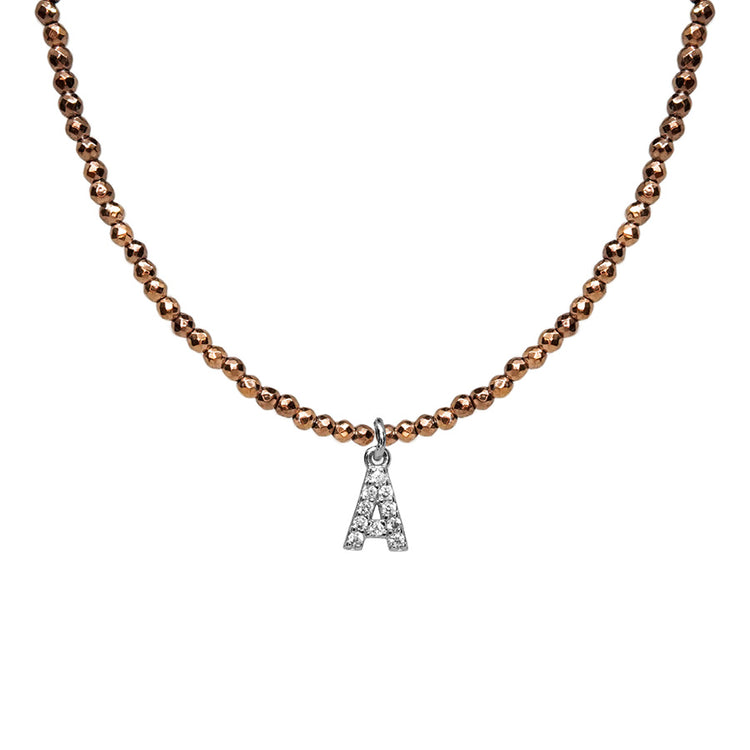 Collar Inicial con Zirconía A - L