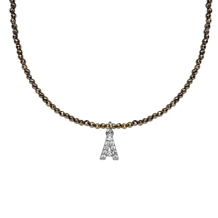 Collar Inicial con Zirconía A - L