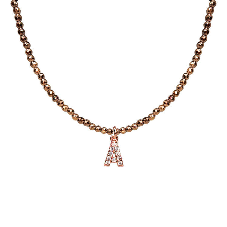 Collar Inicial con Zirconía A - L