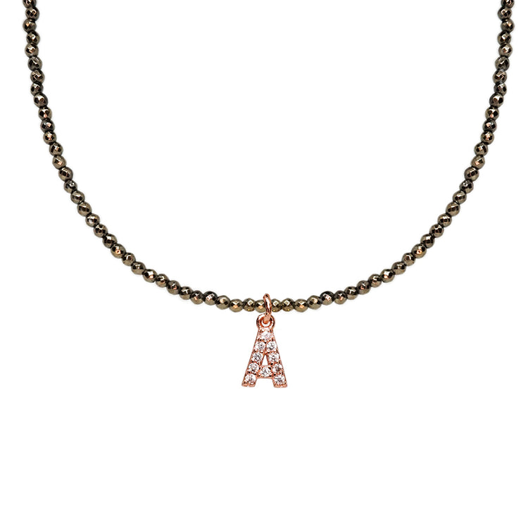 Collar Inicial con Zirconía A - L
