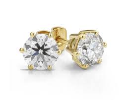 Arete Stud Oro Amarillo 14 K D-2.00 ct