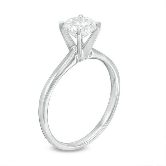 Anillo Solitario Oro Blanco 14 K 2.00 ct