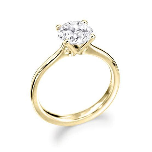 Anillo Solitario Oro Amarillo 14 K 2.00 ct