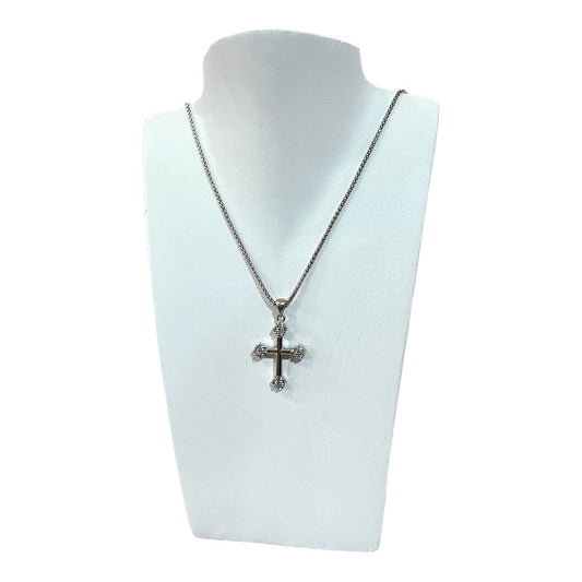 Collar de acero inoxidable con dije de cruz