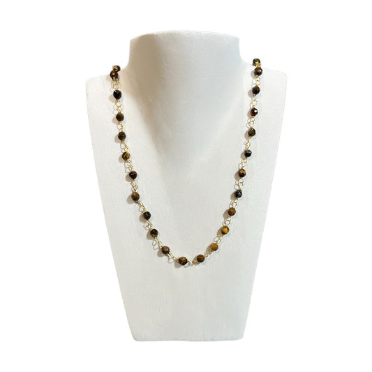 Collar con piedra de ojo tigre